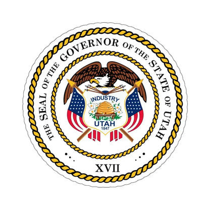 Seal of the Governor of Utah 2011 - STICKER Vinyl Kiss-Cut Decal 6 Inch White - The Sticker Space