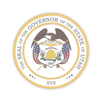 Seal of the Governor of Utah - STICKER Vinyl Kiss-Cut Decal 2 Inch Transparent - The Sticker Space