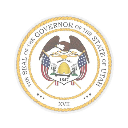 Seal of the Governor of Utah - STICKER Vinyl Kiss-Cut Decal 4 Inch Transparent - The Sticker Space