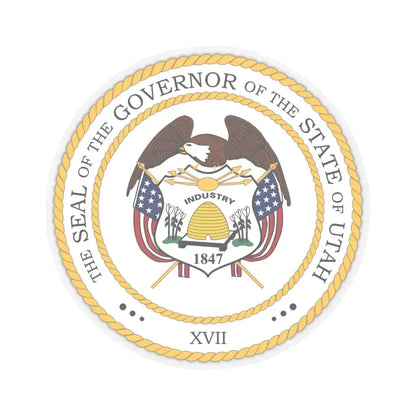 Seal of the Governor of Utah - STICKER Vinyl Kiss-Cut Decal 6 Inch Transparent - The Sticker Space
