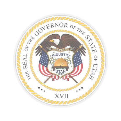 Seal of the Governor of Utah v2 - STICKER Vinyl Kiss-Cut Decal 6 Inch Transparent - The Sticker Space