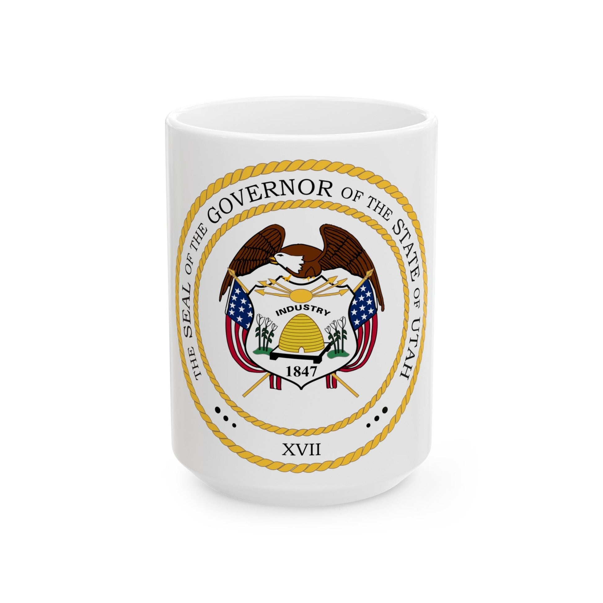 Seal of the Governor of Utah - White Coffee Mug-15oz-The Sticker Space