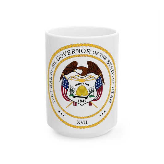 Seal of the Governor of Utah - White Coffee Mug-15oz-The Sticker Space