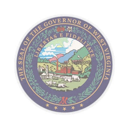 Seal of the Governor of West Virginia - STICKER Vinyl Kiss-Cut Decal 2 Inch Transparent - The Sticker Space