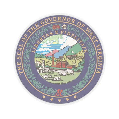 Seal of the Governor of West Virginia - STICKER Vinyl Kiss-Cut Decal 6 Inch Transparent - The Sticker Space