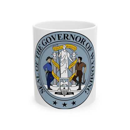 Seal of the Governor of Wyoming - White Coffee Mug-11oz-The Sticker Space