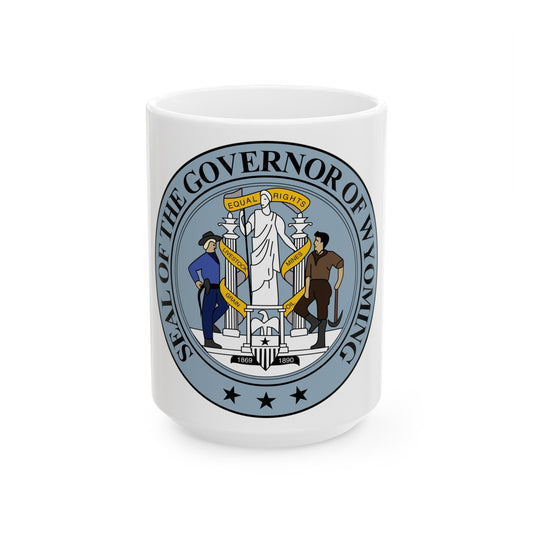 Seal of the Governor of Wyoming - White Coffee Mug-15oz-The Sticker Space