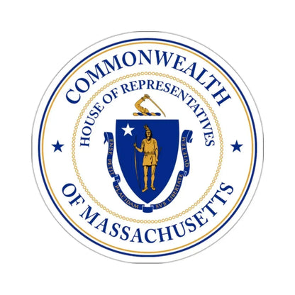 Seal of the House of Representatives of Massachusetts - STICKER Vinyl Kiss-Cut Decal 2 Inch White - The Sticker Space