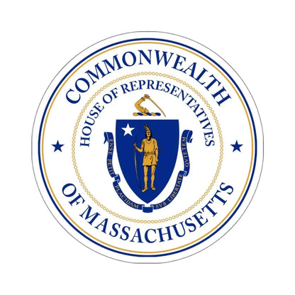 Seal of the House of Representatives of Massachusetts - STICKER Vinyl Kiss-Cut Decal 4 Inch White - The Sticker Space