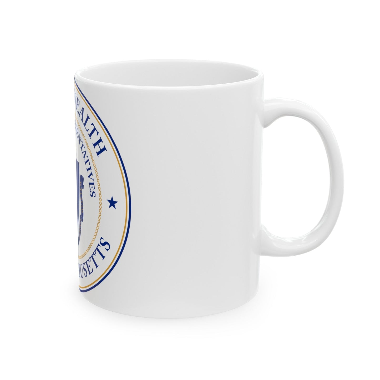 Seal of the House of Representatives of Massachusetts - White Coffee Mug-The Sticker Space