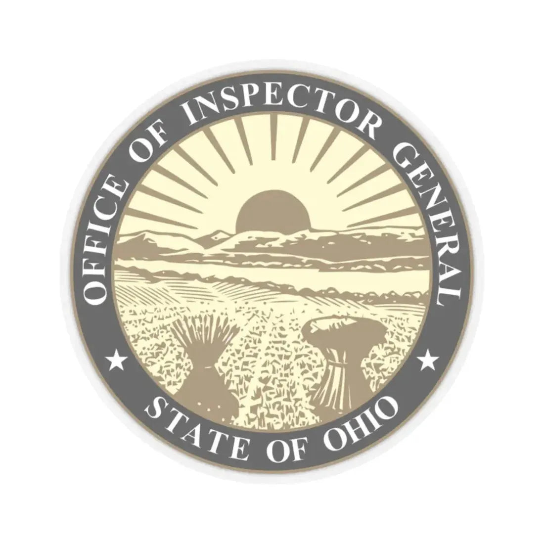 Seal of the Inspector General of Ohio - STICKER Vinyl Kiss-Cut Decal 2 Inch Transparent - The Sticker Space