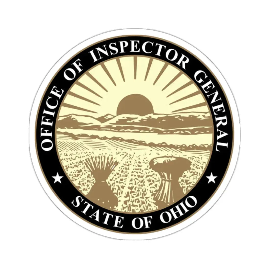 Seal of the Inspector General of Ohio - STICKER Vinyl Kiss-Cut Decal 2 Inch White - The Sticker Space