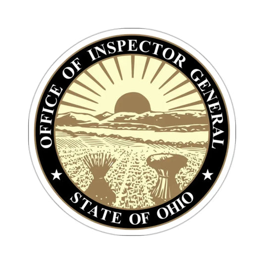 Seal of the Inspector General of Ohio - STICKER Vinyl Kiss-Cut Decal 2 Inch White - The Sticker Space