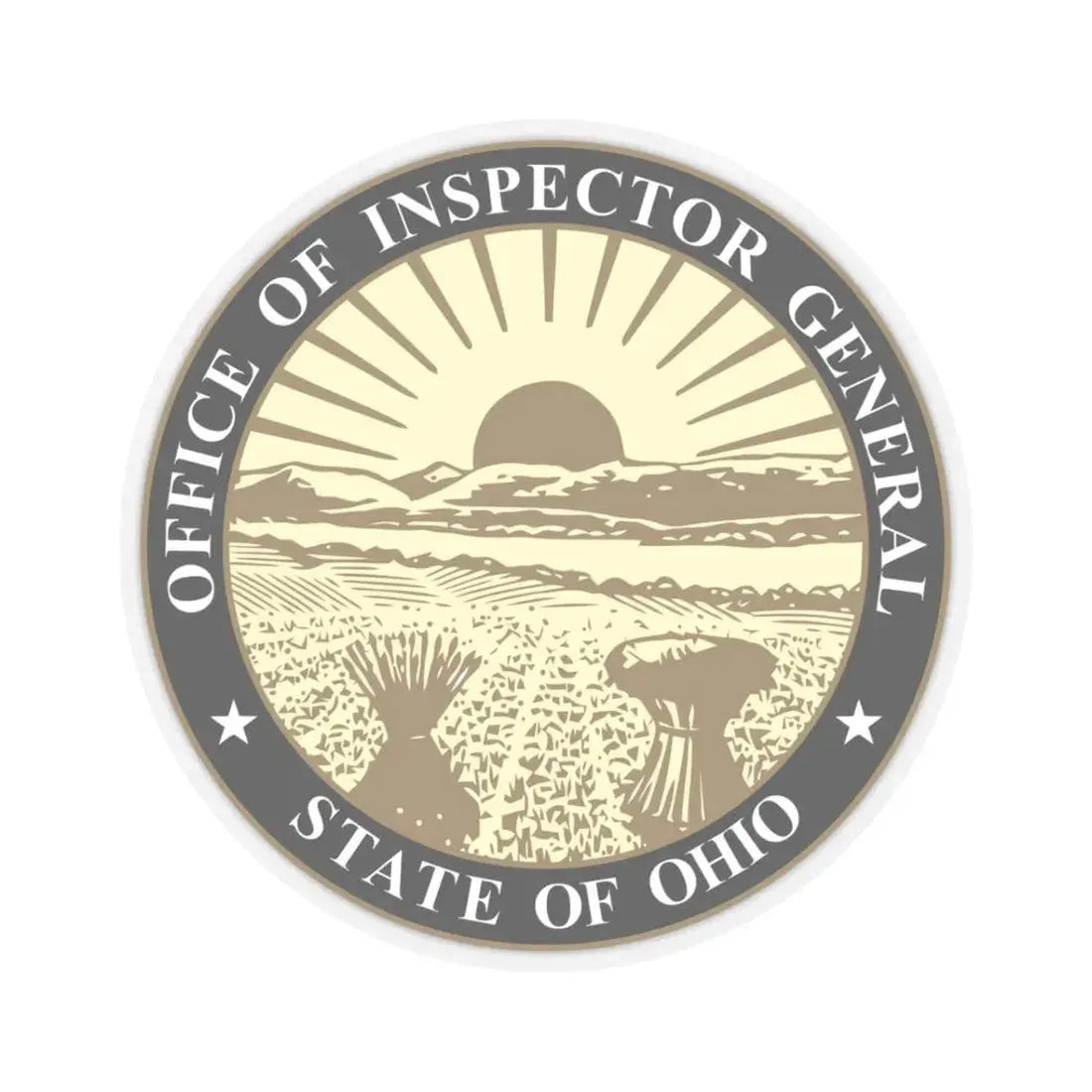 Seal of the Inspector General of Ohio - STICKER Vinyl Kiss-Cut Decal 3 Inch Transparent - The Sticker Space