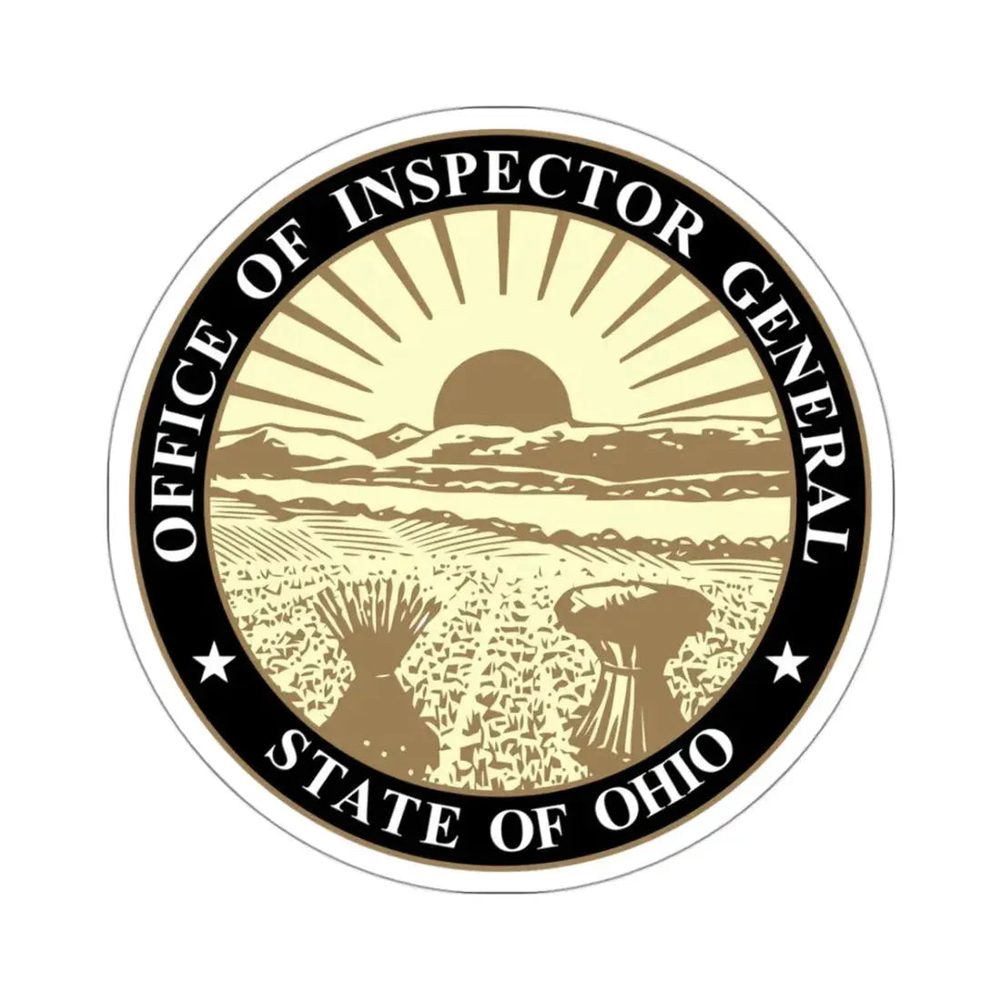 Seal of the Inspector General of Ohio - STICKER Vinyl Kiss-Cut Decal 3 Inch White - The Sticker Space