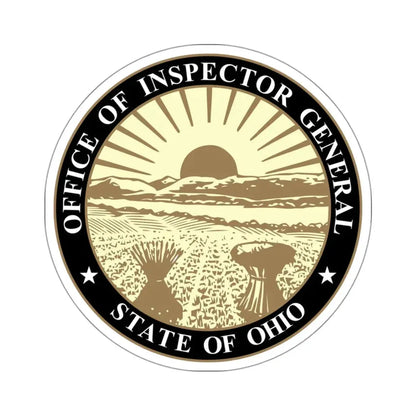 Seal of the Inspector General of Ohio - STICKER Vinyl Kiss-Cut Decal 3 Inch White - The Sticker Space