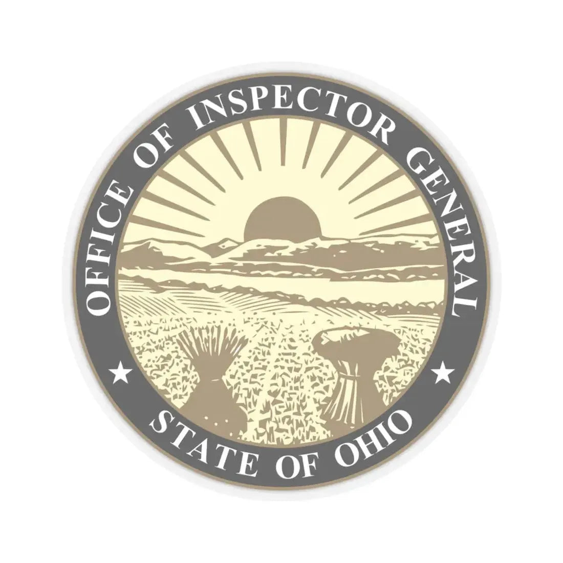 Seal of the Inspector General of Ohio - STICKER Vinyl Kiss-Cut Decal 4 Inch Transparent - The Sticker Space