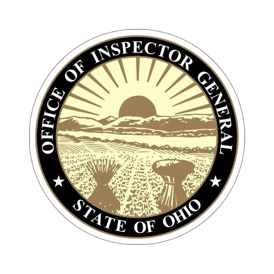 Seal of the Inspector General of Ohio - STICKER Vinyl Kiss-Cut Decal 4 Inch White - The Sticker Space
