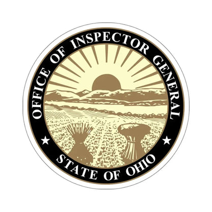 Seal of the Inspector General of Ohio - STICKER Vinyl Kiss-Cut Decal 4 Inch White - The Sticker Space