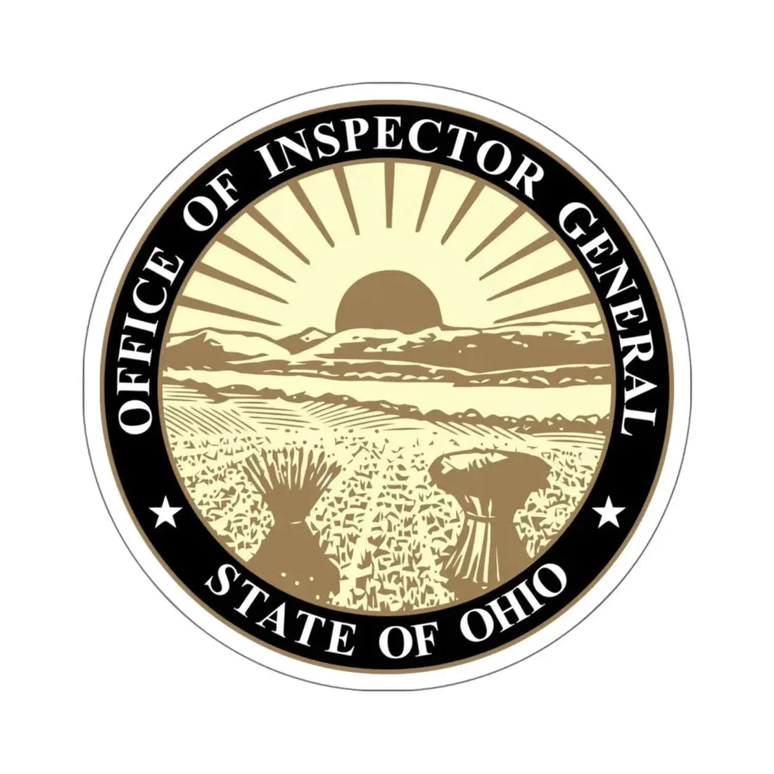 Seal of the Inspector General of Ohio - STICKER Vinyl Kiss-Cut Decal 6 Inch White - The Sticker Space