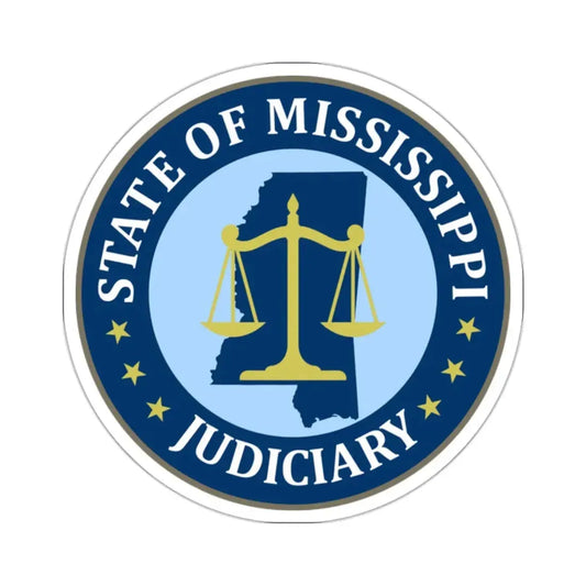 Seal of the Judiciary of Mississippi - STICKER Vinyl Kiss-Cut Decal 2 Inch White - The Sticker Space