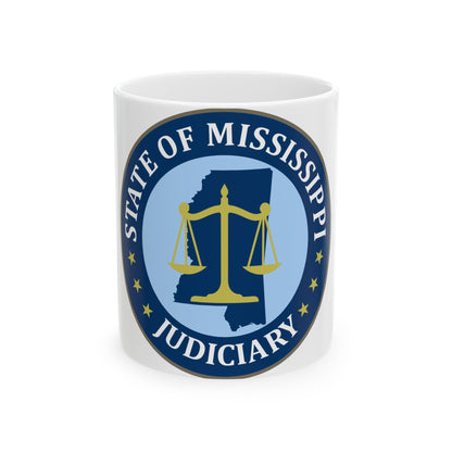 Seal of the Judiciary of Mississippi - White Coffee Mug-11oz-The Sticker Space