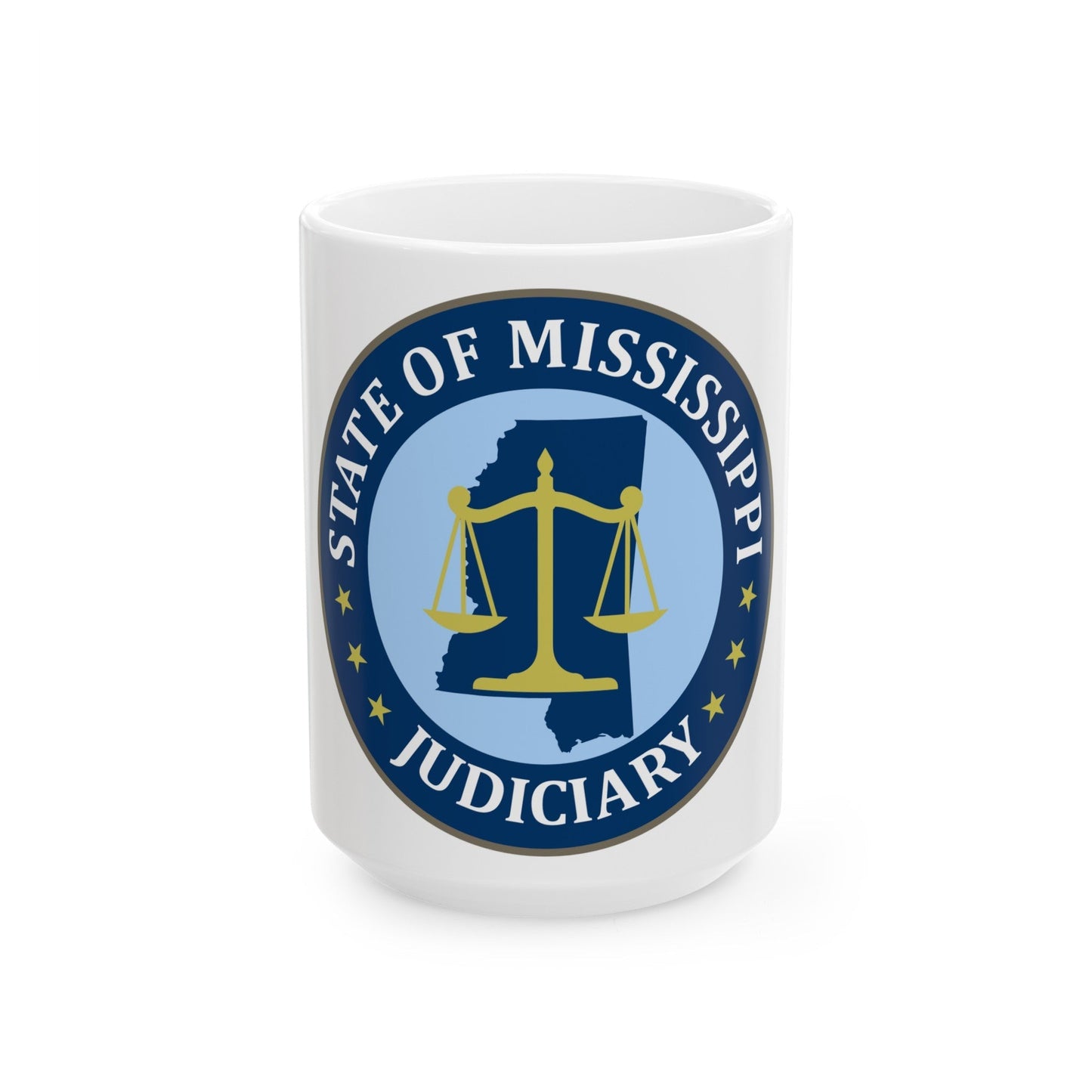 Seal of the Judiciary of Mississippi - White Coffee Mug-15oz-The Sticker Space