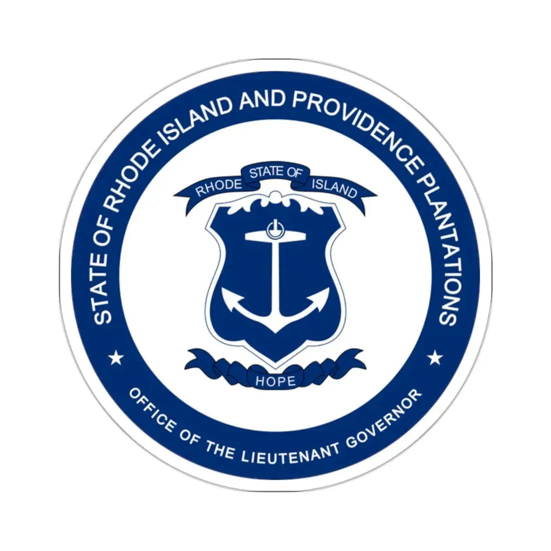 Seal of the Lieutenant Governor of Rhode Island - STICKER Vinyl Kiss-Cut Decal 2 Inch White - The Sticker Space