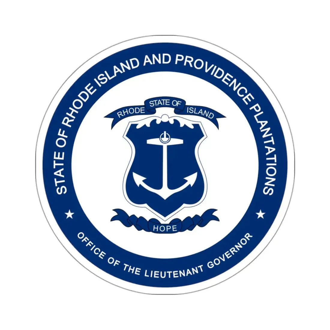 Seal of the Lieutenant Governor of Rhode Island - STICKER Vinyl Kiss-Cut Decal 3 Inch White - The Sticker Space
