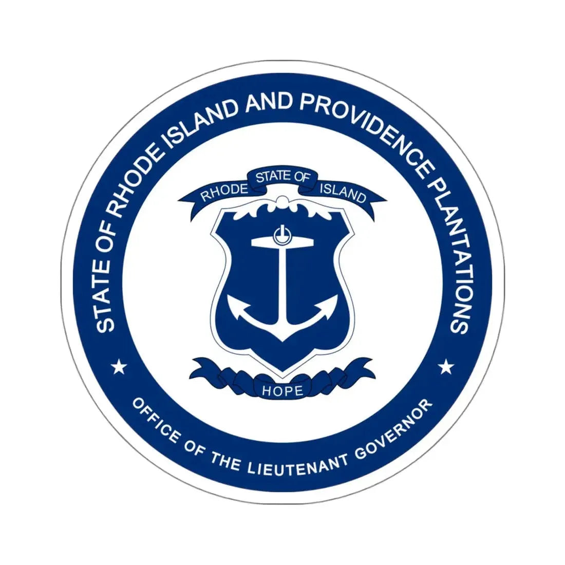 Seal of the Lieutenant Governor of Rhode Island - STICKER Vinyl Kiss-Cut Decal 4 Inch White - The Sticker Space