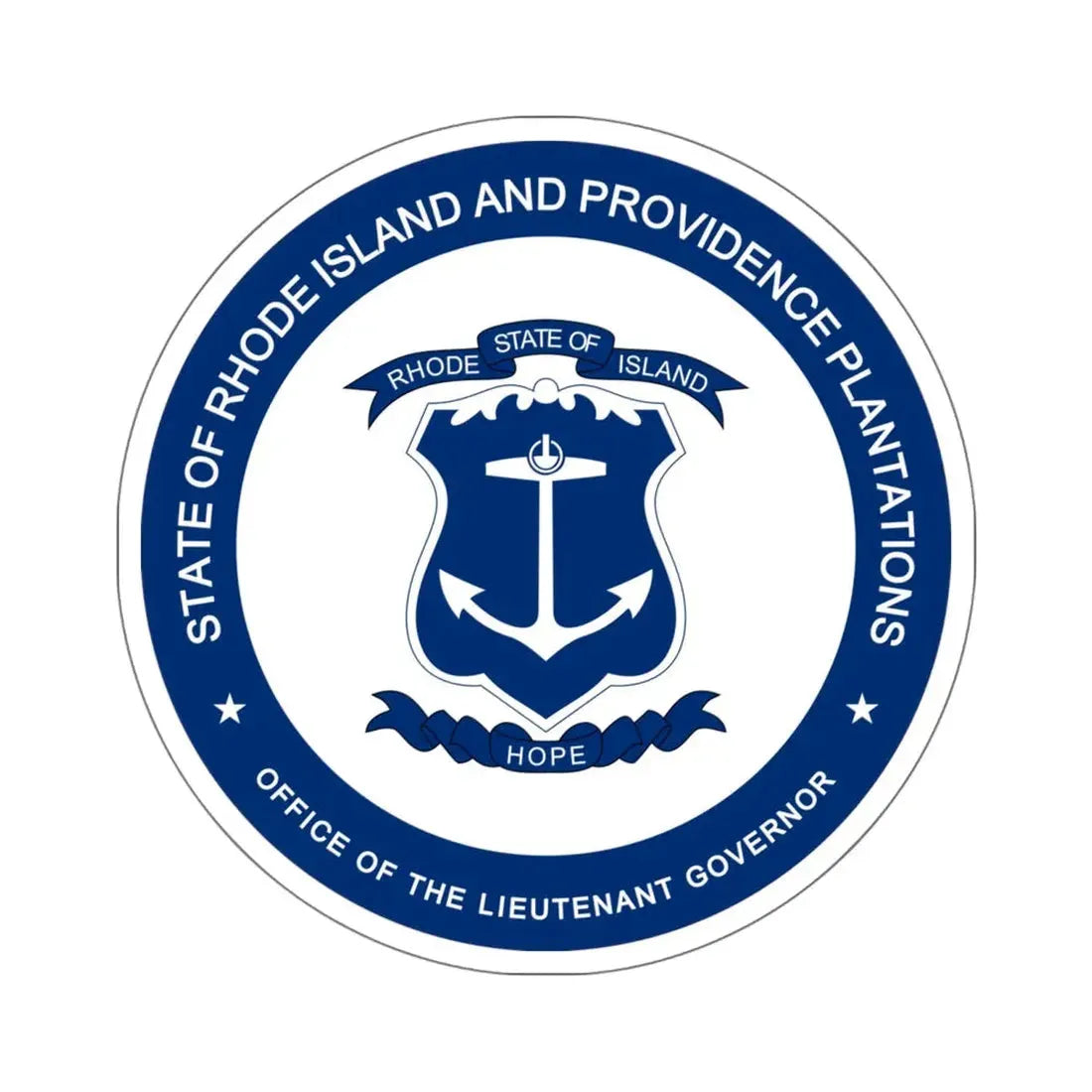 Seal of the Lieutenant Governor of Rhode Island - STICKER Vinyl Kiss-Cut Decal 6 Inch White - The Sticker Space