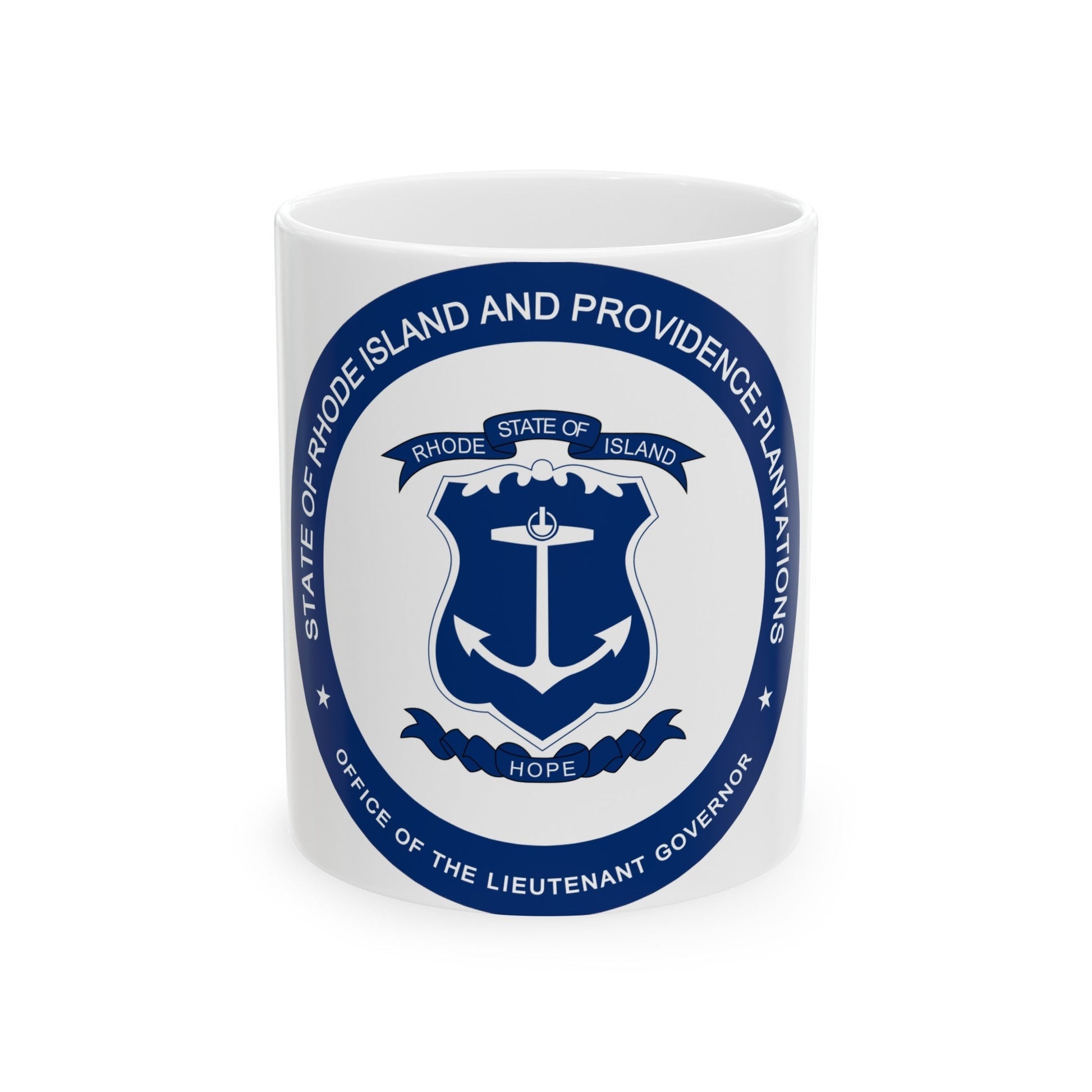 Seal of the Lieutenant Governor of Rhode Island - White Coffee Mug-11oz-The Sticker Space