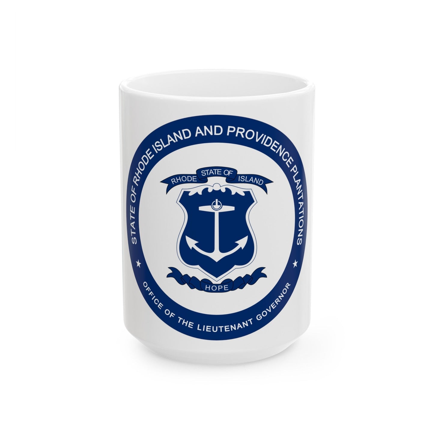 Seal of the Lieutenant Governor of Rhode Island - White Coffee Mug-15oz-The Sticker Space