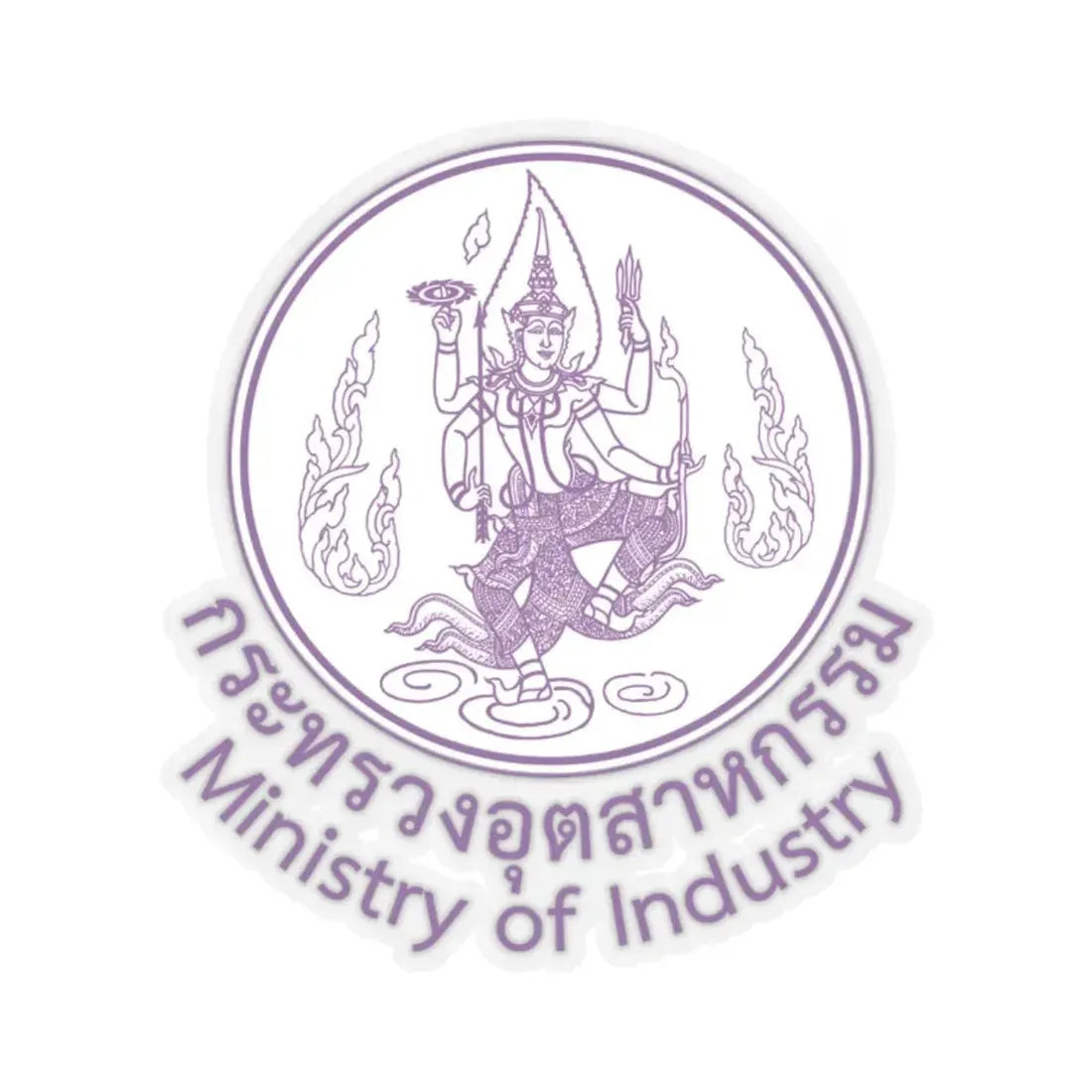 Seal of the Ministry of Industry of Thailand (Thailand) STICKER Vinyl Kiss-Cut Decal 2 Inch Transparent - The Sticker Space