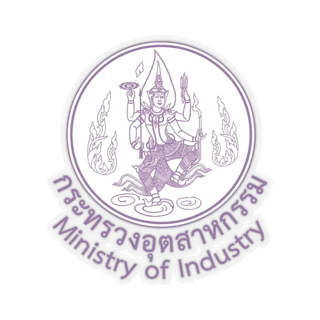 Seal of the Ministry of Industry of Thailand (Thailand) STICKER Vinyl Kiss-Cut Decal 4 Inch Transparent - The Sticker Space