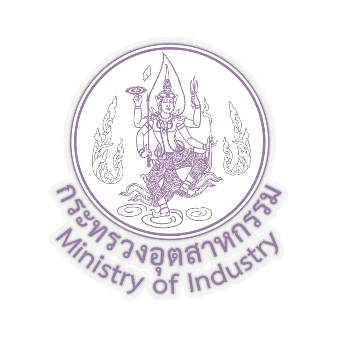 Seal of the Ministry of Industry of Thailand (Thailand) STICKER Vinyl Kiss-Cut Decal 6 Inch Transparent - The Sticker Space