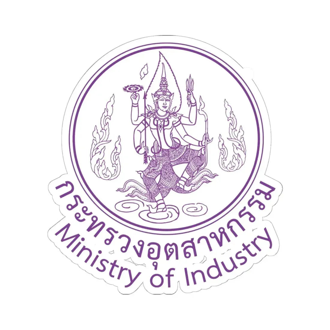 Seal of the Ministry of Industry of Thailand (Thailand) STICKER Vinyl Kiss-Cut Decal 6 Inch White - The Sticker Space
