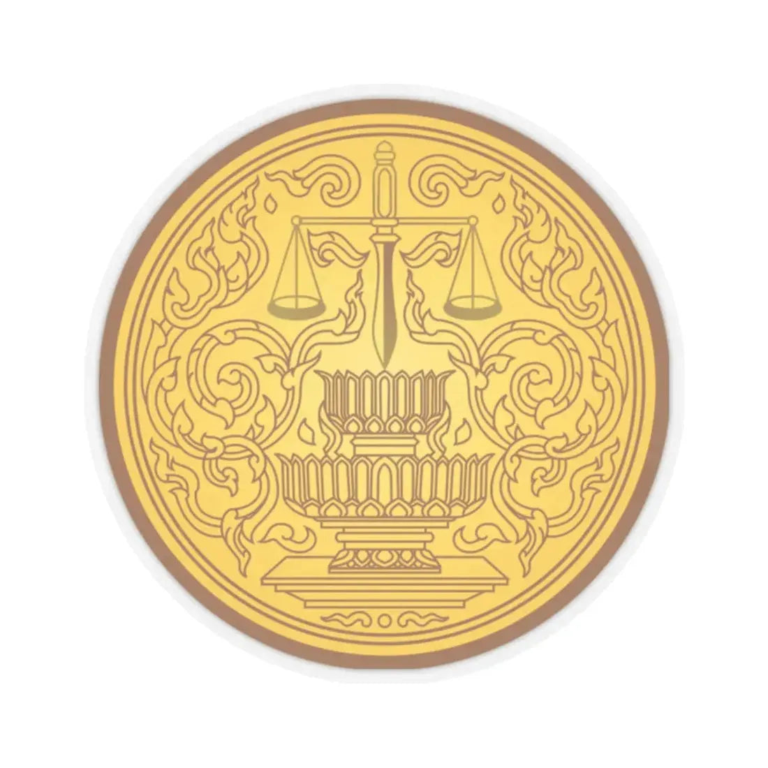 Seal of the Ministry of Justice of Thailand (Thailand) STICKER Vinyl Kiss-Cut Decal 2 Inch Transparent - The Sticker Space