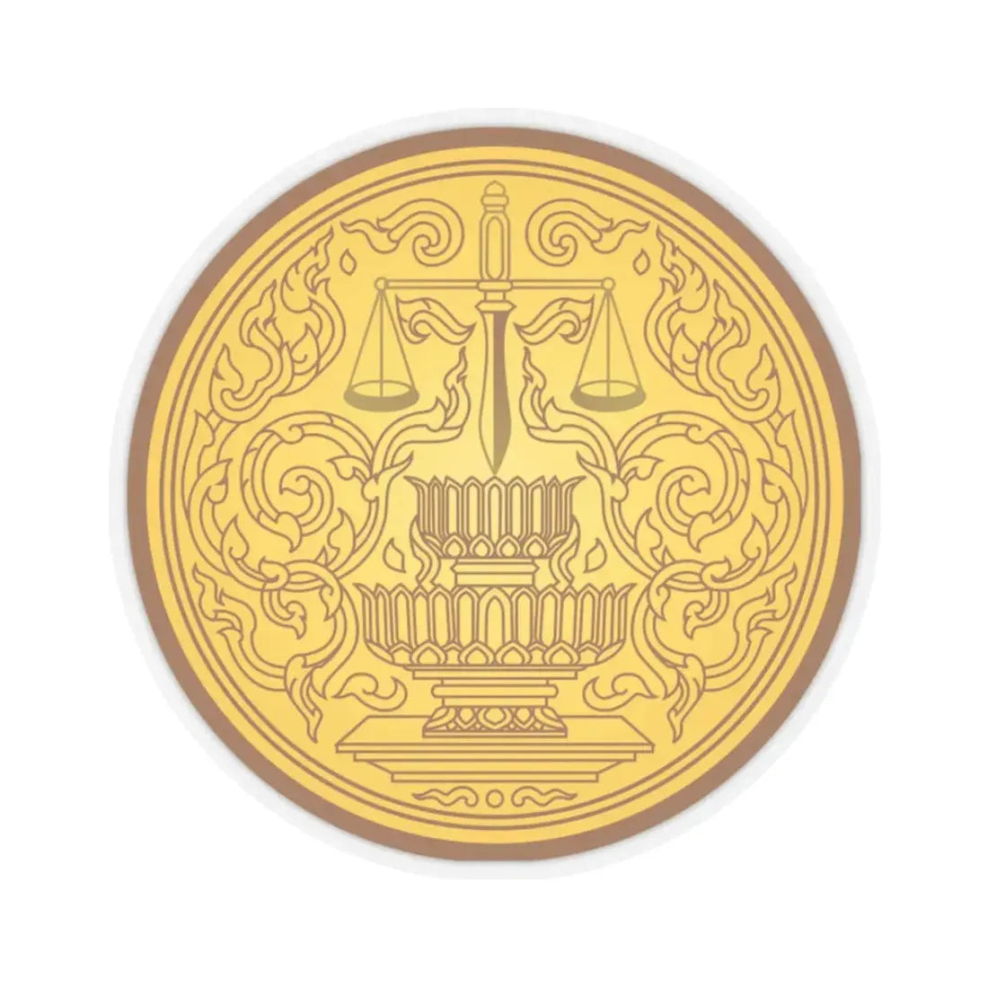 Seal of the Ministry of Justice of Thailand (Thailand) STICKER Vinyl Kiss-Cut Decal 3 Inch Transparent - The Sticker Space