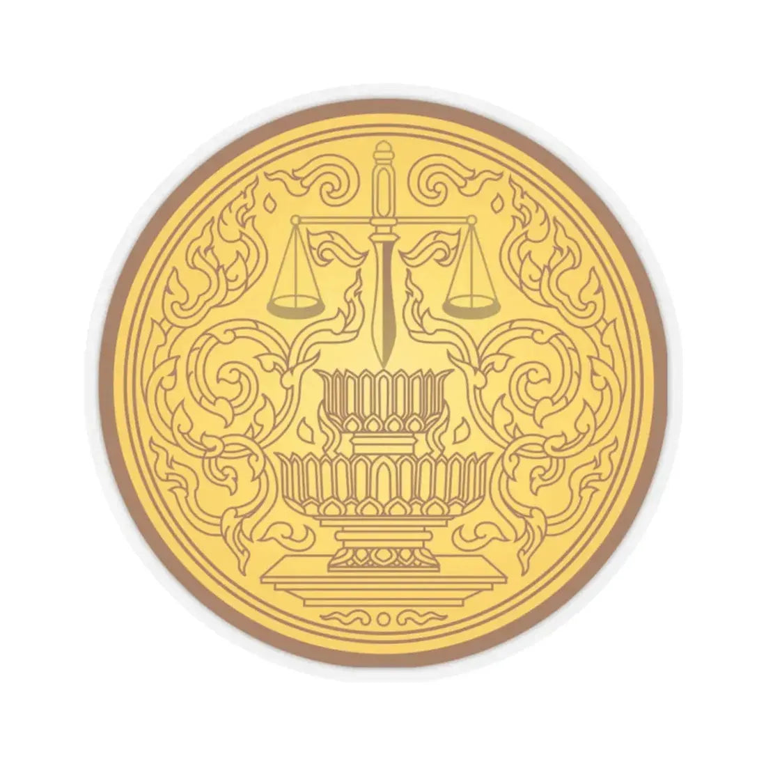 Seal of the Ministry of Justice of Thailand (Thailand) STICKER Vinyl Kiss-Cut Decal 4 Inch Transparent - The Sticker Space