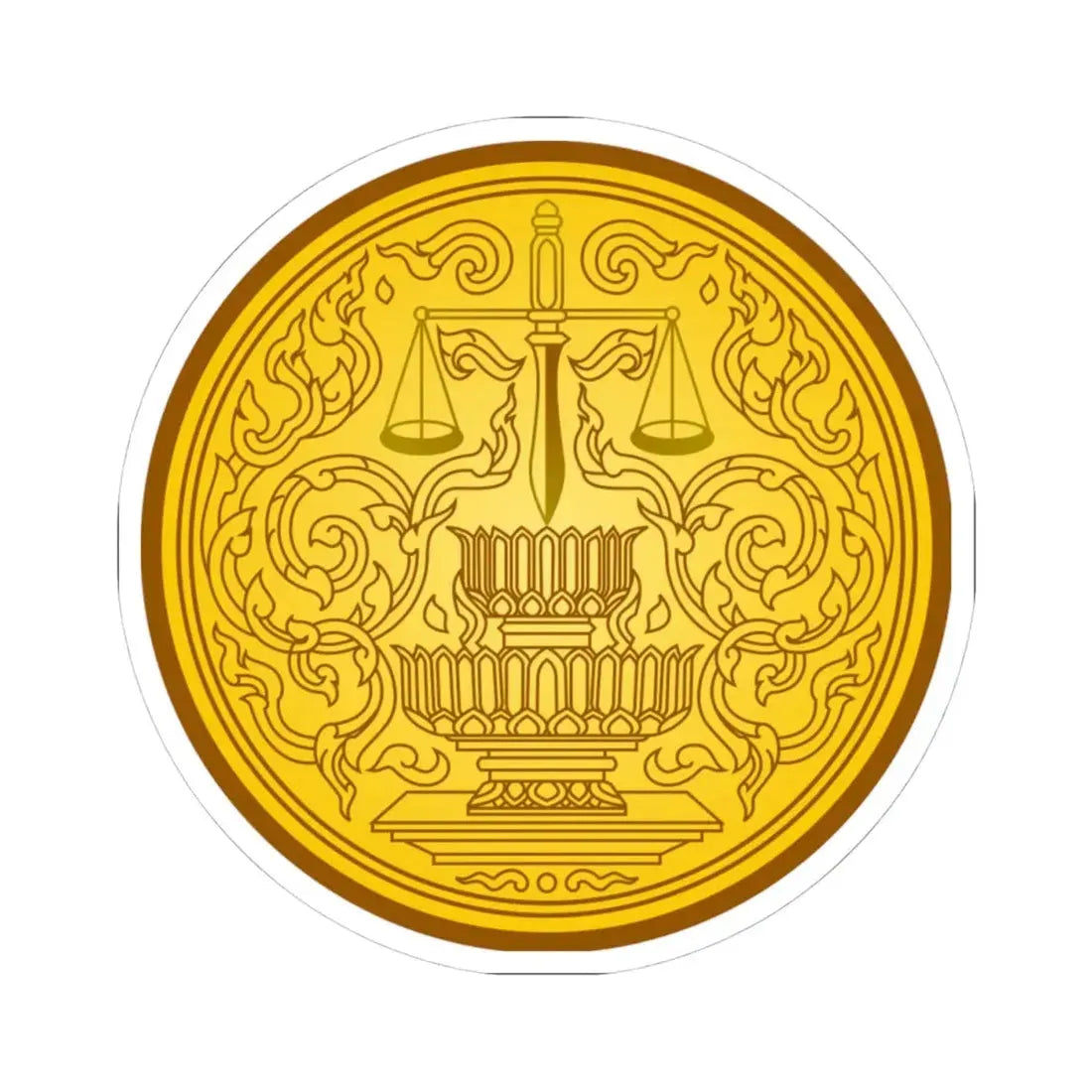 Seal of the Ministry of Justice of Thailand (Thailand) STICKER Vinyl Kiss-Cut Decal 4 Inch White - The Sticker Space