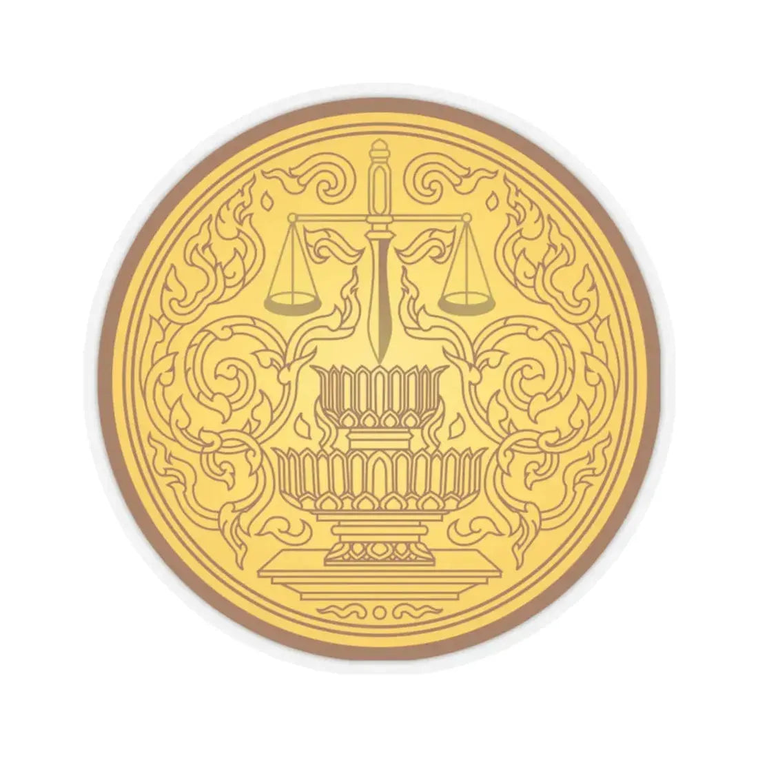 Seal of the Ministry of Justice of Thailand (Thailand) STICKER Vinyl Kiss-Cut Decal 6 Inch Transparent - The Sticker Space