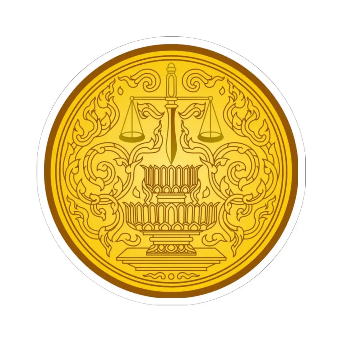 Seal of the Ministry of Justice of Thailand (Thailand) STICKER Vinyl Kiss-Cut Decal 6 Inch White - The Sticker Space