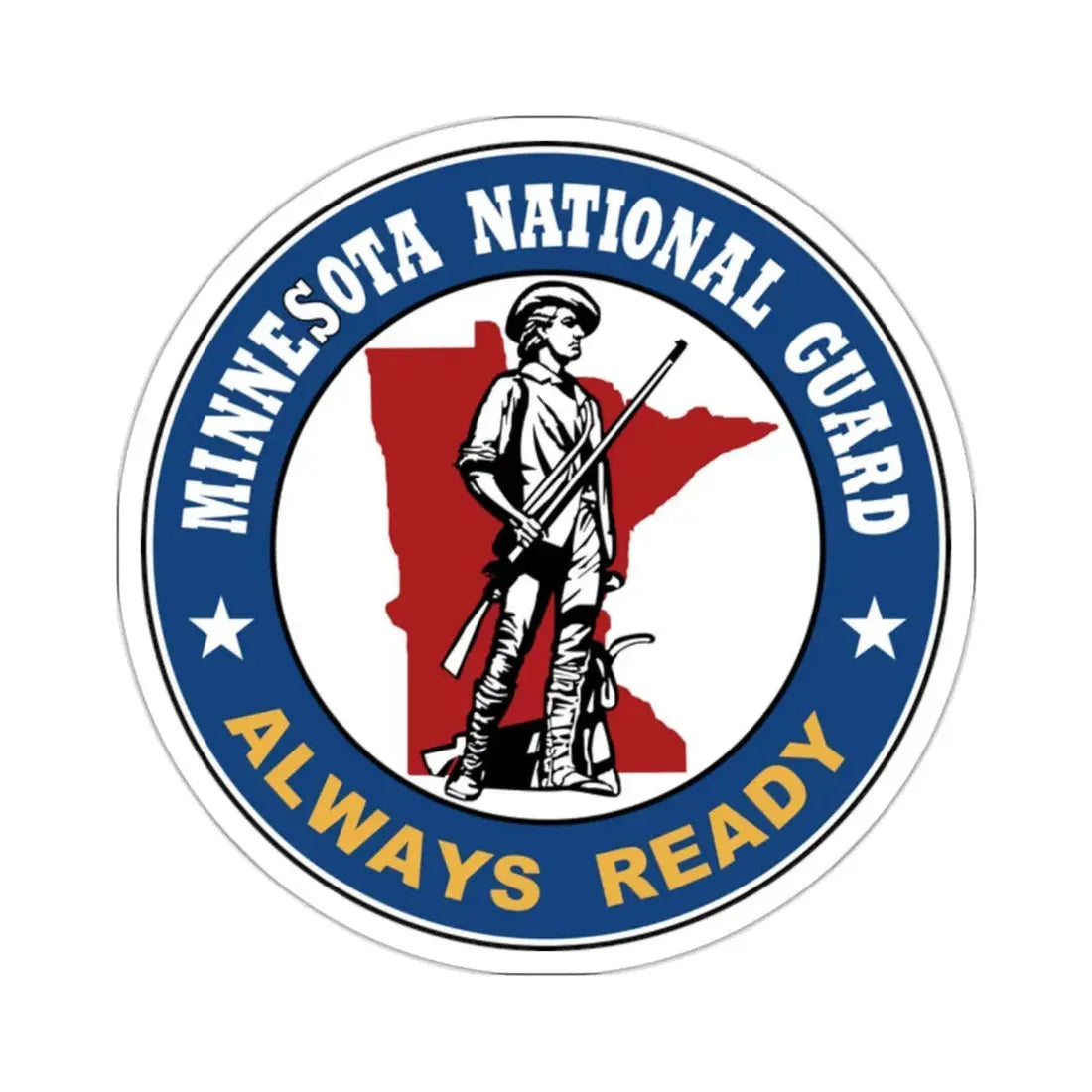 Seal of the Minnesota National Guard - STICKER Vinyl Kiss-Cut Decal 2 Inch White - The Sticker Space