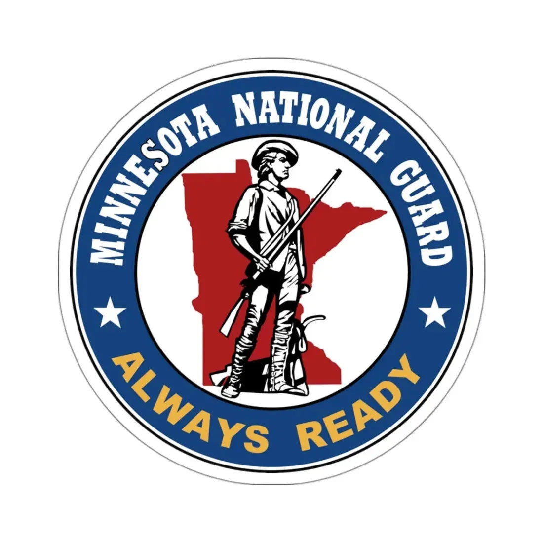 Seal of the Minnesota National Guard - STICKER Vinyl Kiss-Cut Decal 3 Inch White - The Sticker Space