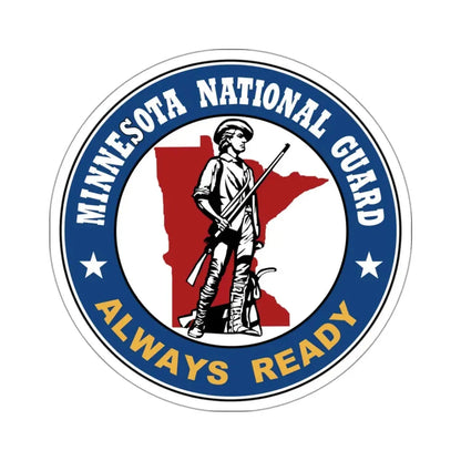 Seal of the Minnesota National Guard - STICKER Vinyl Kiss-Cut Decal 3 Inch White - The Sticker Space