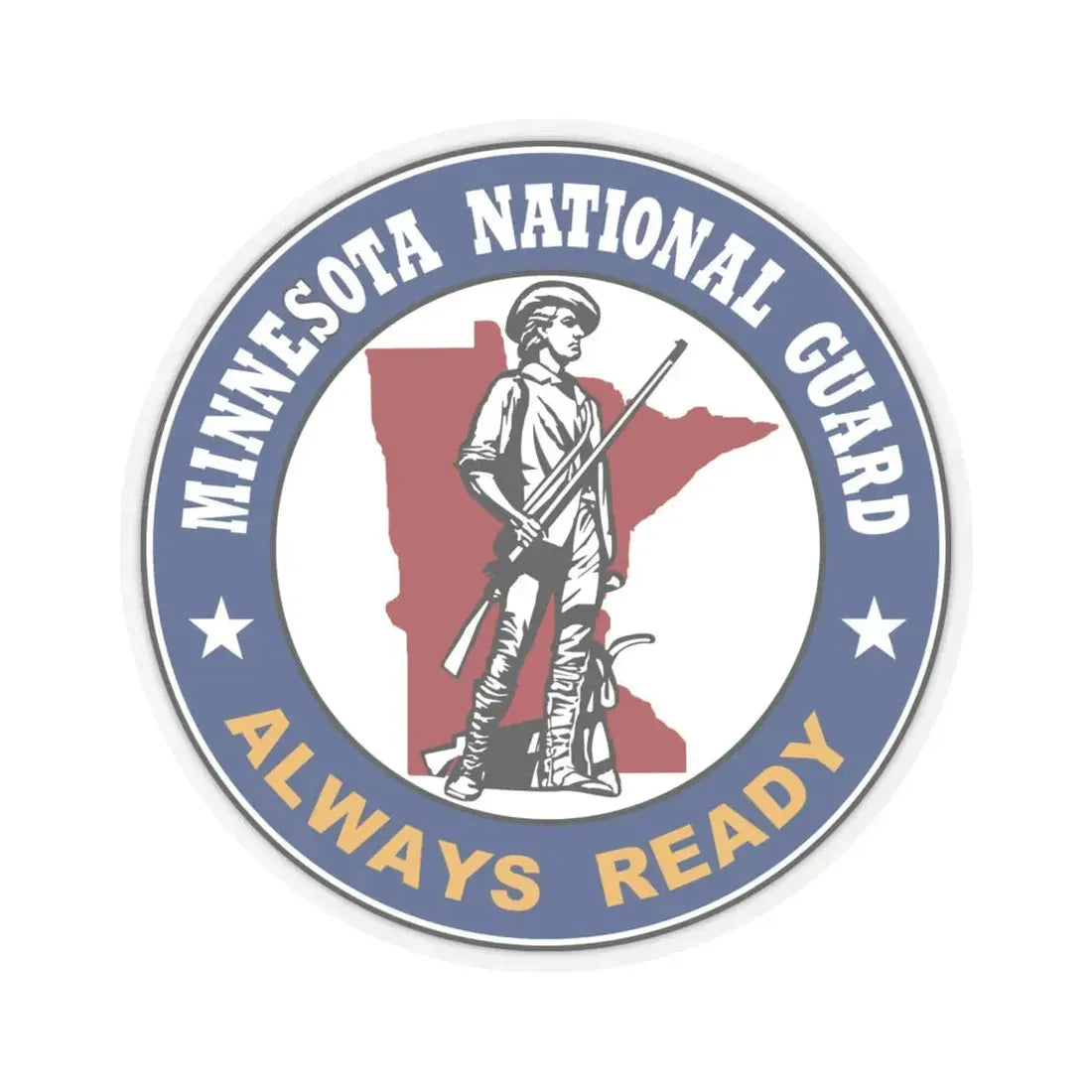 Seal of the Minnesota National Guard - STICKER Vinyl Kiss-Cut Decal 6 Inch Transparent - The Sticker Space