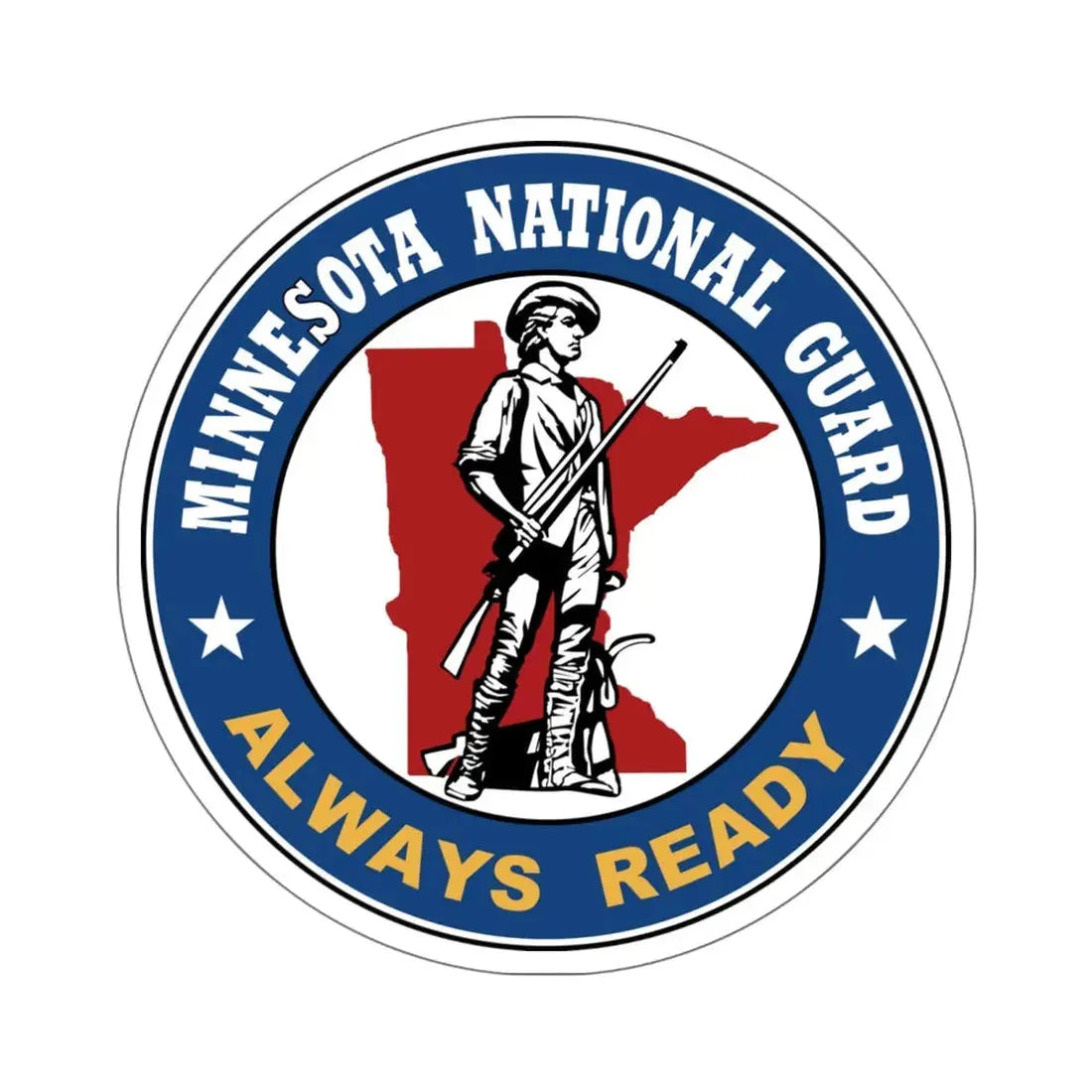 Seal of the Minnesota National Guard - STICKER Vinyl Kiss-Cut Decal 6 Inch White - The Sticker Space