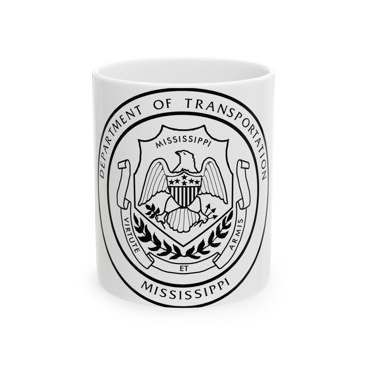 Seal of the Mississippi Department of Transportation - White Coffee Mug-11oz-The Sticker Space