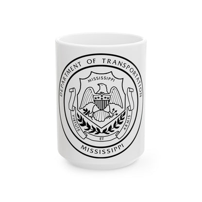 Seal of the Mississippi Department of Transportation - White Coffee Mug-15oz-The Sticker Space